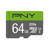 PNY Elite Memoria Flash 64 GB MicroSDXC Clase 10 - Tarjeta de Memoria (64 GB, MicroSDXC, Clase 10, Class 1 (U1), Verde, Gris)