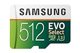 Samsung EVO Select 512 GB microSD 100 MB/s, velocidad Full HD & 4K UHD tarjeta de memoria incluye adaptador SD para smartphone, tableta, cÃ¡mara de acciÃ³n, dron y portÃ¡til