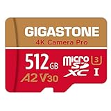 Gigastone Tarjeta Micro SD 512GB, GrabaciÃ³n de 4K Video para GoPro, CÃ¡mara de AcciÃ³n, dji, Drone, Nintendo-Switch, 100/80MB/s Lec/Esc, UHS-I U3 A2 V30 C10