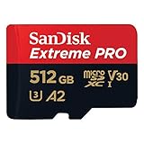 SanDisk Extreme Pro 512 GB microSDXC Memory Card + SD Adapter with A2 App Performance + Rescue Pro Deluxe 170 MB/s Class 10, UHS-I, U3, V30