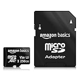 Amazon Basics - MicroSDXC, 256 GB, con Adaptador SD, A2, U3, velocidad de lectura hasta 100 MB/s